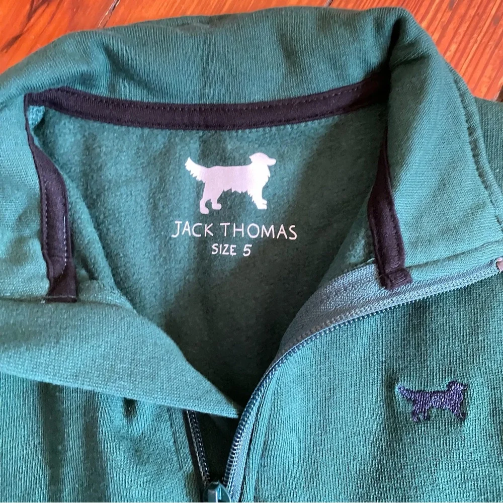 Jack Thomas Hunter Green 1/4 Quarter Zip Pull Over Size 5 NWT